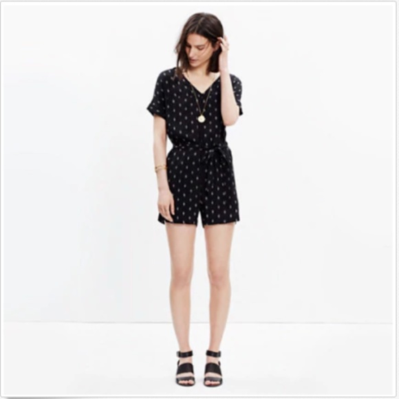 Madewell Pants - Madewell Perimiter Diamond Stitch Romper Sz M